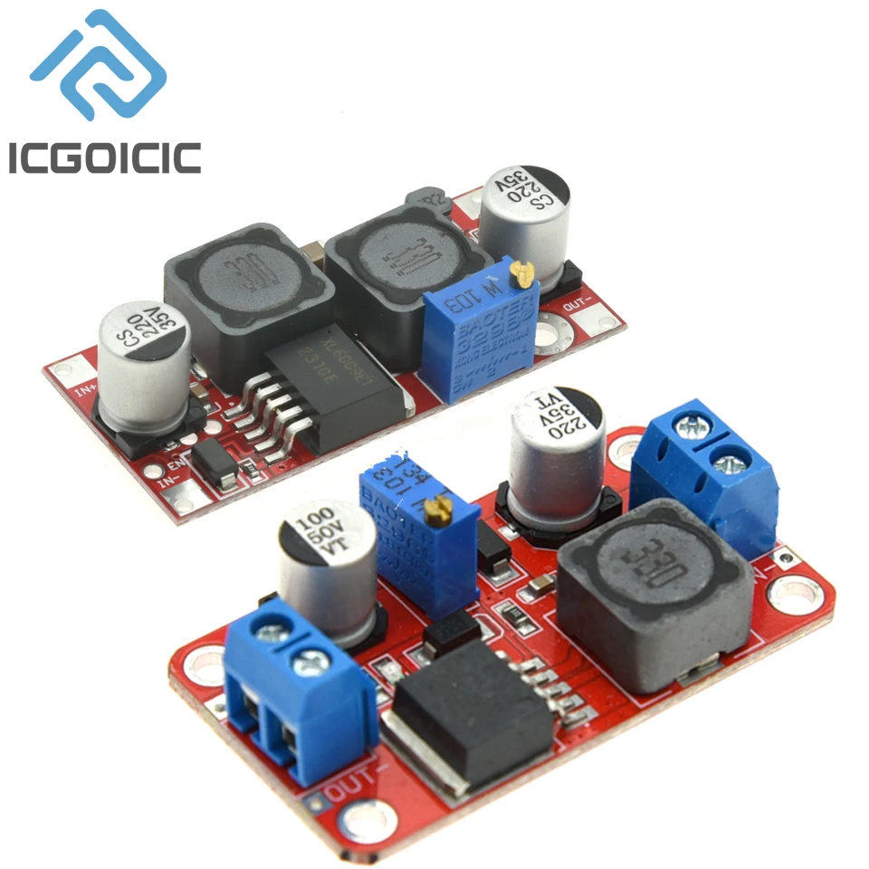 XL6009/XL6019 DC-DC de alto rendimiento, banda de ondulación baja, permite un módulo de aumento de potencia ajustable para superar LM2577