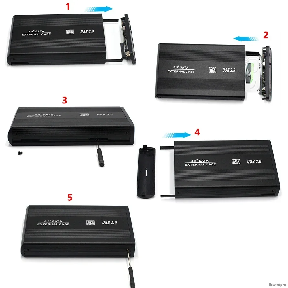 Adaptador USB 3,0 2,0 a SATA IDE de 3,5 pulgadas, disco duro SSD, carcasa de Metal, carcasa HDD, disco duro externo HD, adaptador de caja de aluminio - imagen 5