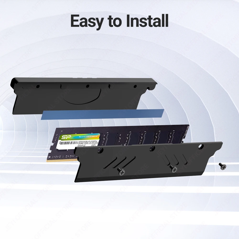 JEYI-disipador de calor de memoria RAM DIY con almohadillas térmicas, enfriador de RAM de escritorio, disipación de radiación DDR para PC DDR2/DDR3/DDR4/DDR5 - imagen 4