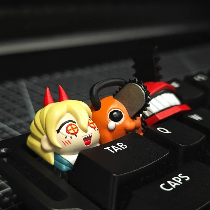 Teclas de motosierra para hombre, 1 Uds., Pochita Power versión Q, personaje Diy, teclas personalizadas, teclas de teclado mecánico personalizadas de Anime - imagen 4