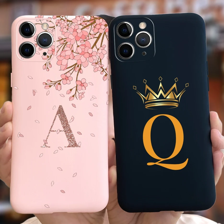Funda de silicona suave para teléfono móvil Apple, carcasa de lujo con letras de corona para iPhone 12 Pro Max iPhone12 Mini Capa parachoques