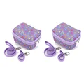 2PCS Purple pattern