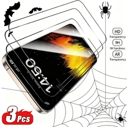 Protector de pantalla de cubierta completa de 3 uds para iPhone 17 16 15 14 13 Pro Max Air 12 11 Pro 15 16 Plus XR XS Max 9H dureza vidrio templado