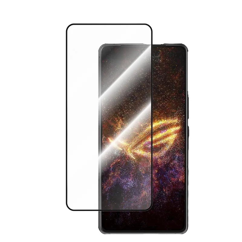 Vidrio templado de borde negro para Asus ROG Phone 9 Pro Rog9 Rog9Pro Protector de pantalla película protectora de vidrio de cubierta completa antiarañazos