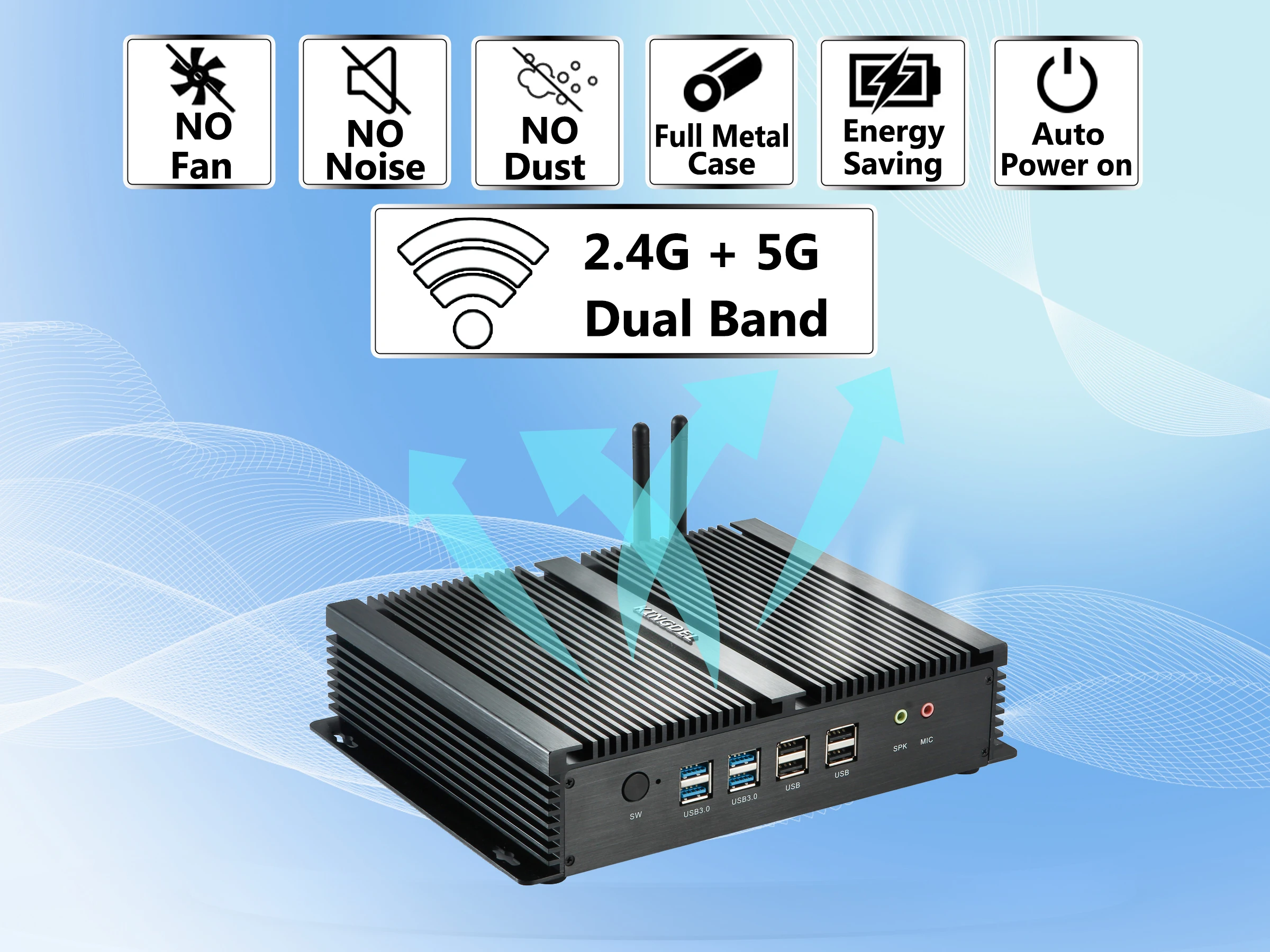 Intel i7 5550U i3 4010U 5005U i5 4200U Micro ordenador Industrial sin ventilador 16GB RAM 2 COM RS232 HDMI Nettop Mini PC TV BOX