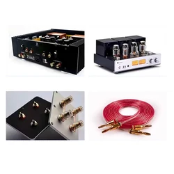 Conectores banana para altavoz de 4 mm chapados en oro
