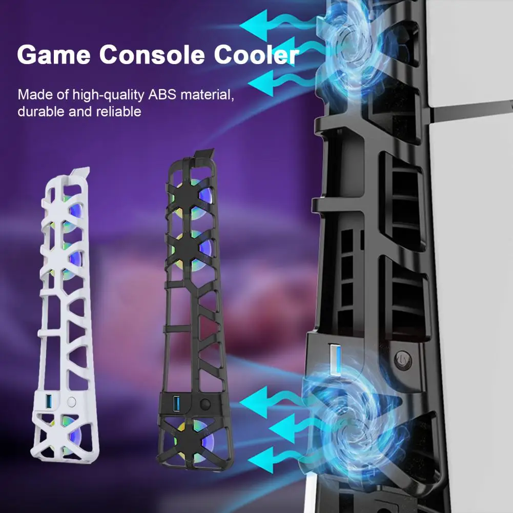 Radiador de consola de juegos eficiente, ventilador de consola de juegos con poco ruido, viento fuerte para Ps5, radiador Delgado Usb Plug-play, ventilador enfriador silencioso - imagen 2