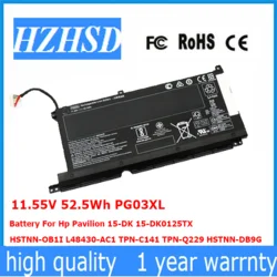 PG03XL 11,55 V 52.5Wh CSMHY batería Original para Hp Pavilion 15-DK 15-DK0125TX HSTNN-OB1I L48430-AC1 TPN-Q229 TPN-C141 HSTNN-DB9G