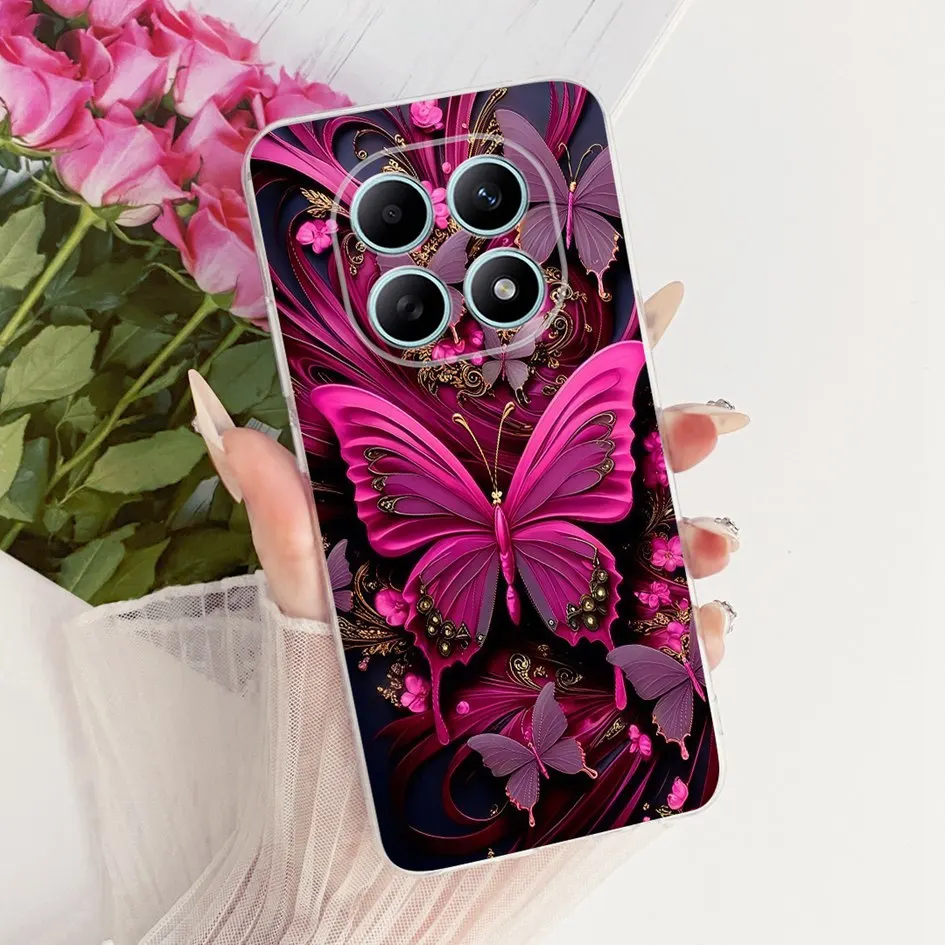 Funda transparente para Xiaomi Redmi Note 15 Pro Plus 5G, Funda trasera de silicona suave con flores populares para Xiaomi Poco M8 Pro - imagen 3