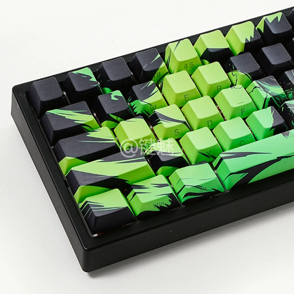 Gunghost-tapa de llave Cherry serie grabada lateral, transmisión de luz de tecla PBT 130, adecuada para teclado mecánico ISO 60/84/98/108 - imagen 3