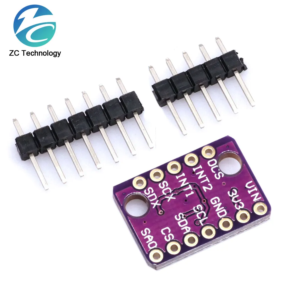 BMI160 6DOF Módulo de Sensor de acelerómetro de gravedad giroscópico de velocidad de 6 ejes, protocolo de comunicación IIC I2C SPI de 3-5V - imagen 3