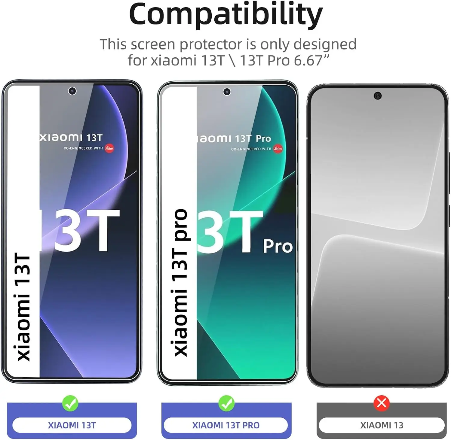 Protector de pantalla HD para Xiaomi 13T/13T Pro 2/4 piezas 9H vidrio templado - imagen 4