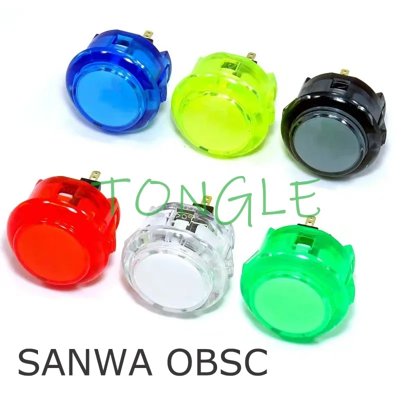 Botones pulsadores Sanwa originales para Arcade, botón transparente colorido, piezas de juego Jamma Mame, 6 colores disponibles, OBSC-30, 24 mm, 30 mm - imagen 2