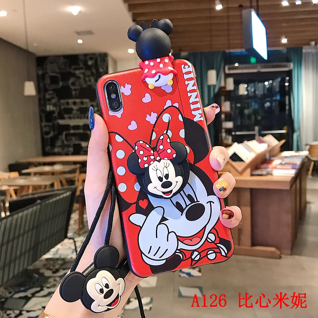 Funda Love Minnie con cuerda de soporte para Huawei P20 30 40 lite Pro Y9s Prime Mate 10 20 lite Y70 Y61 Y91 Honor X6A X7A X8A X5 X9B - imagen 5