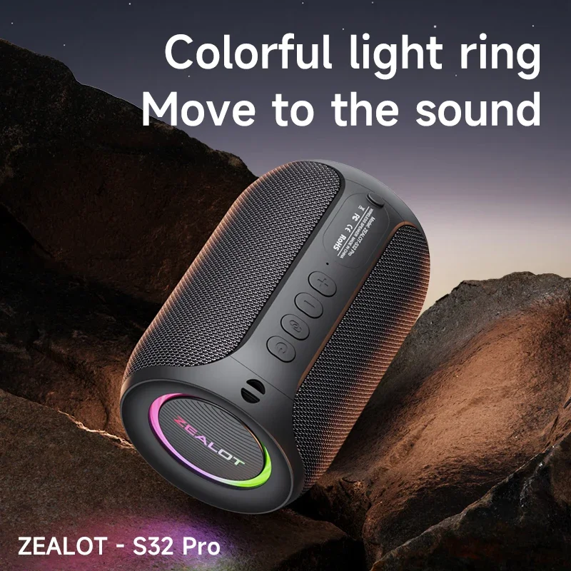 Zealot S32 pro Bluetooth inalámbrico al aire libre altavoz subwoofer portátil impermeable IPX6 doble emparejamiento 3600mAh altavoz inalámbrico - imagen 5