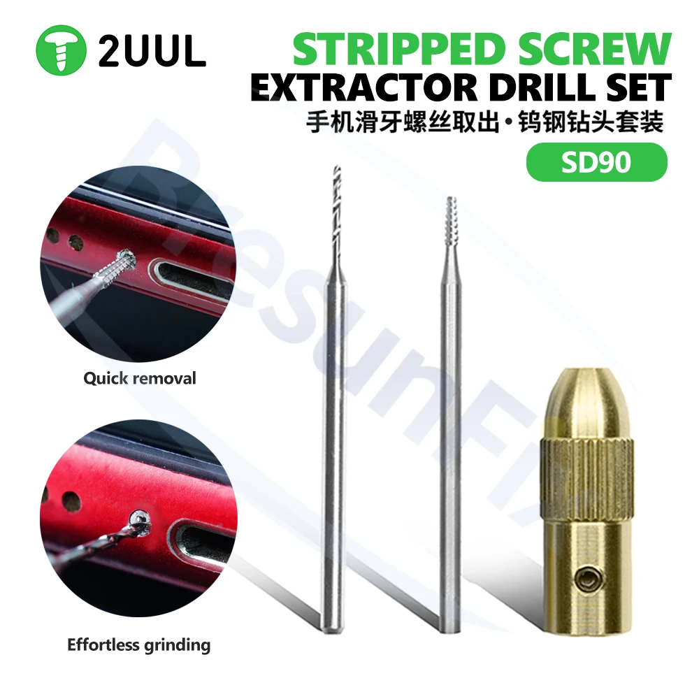 Juego de brocas de extracción de tornillos pelados para teléfono móvil 2UUL SD90 para reparación móvil herramienta de brocas de extracción de tornillos pelados - imagen 2