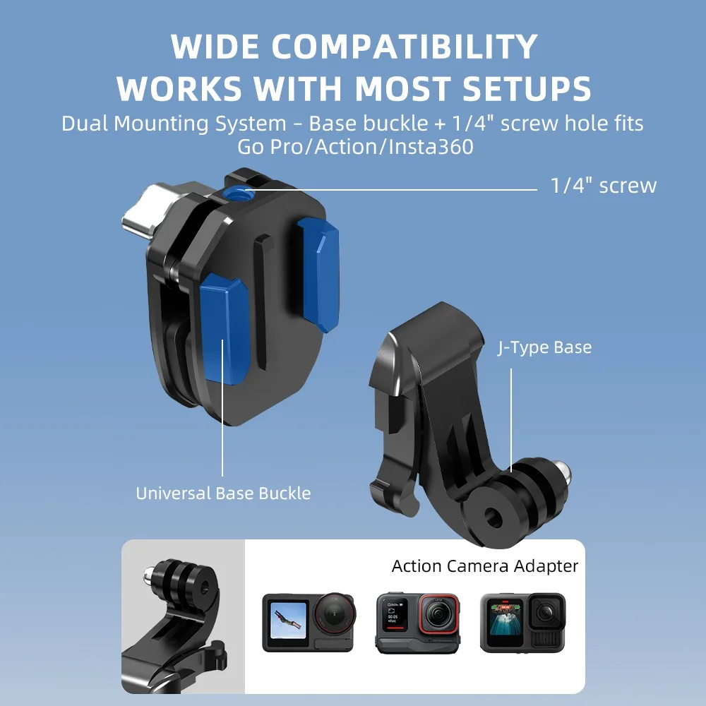 Soporte de montaje con Clip de liberación rápida para parabrisas de motocicleta, para Insta360 Go Ultra/X5/Ace Pro 2/DJI Osmo Nano/Action 5 Pro/GoPro 13 - imagen 4