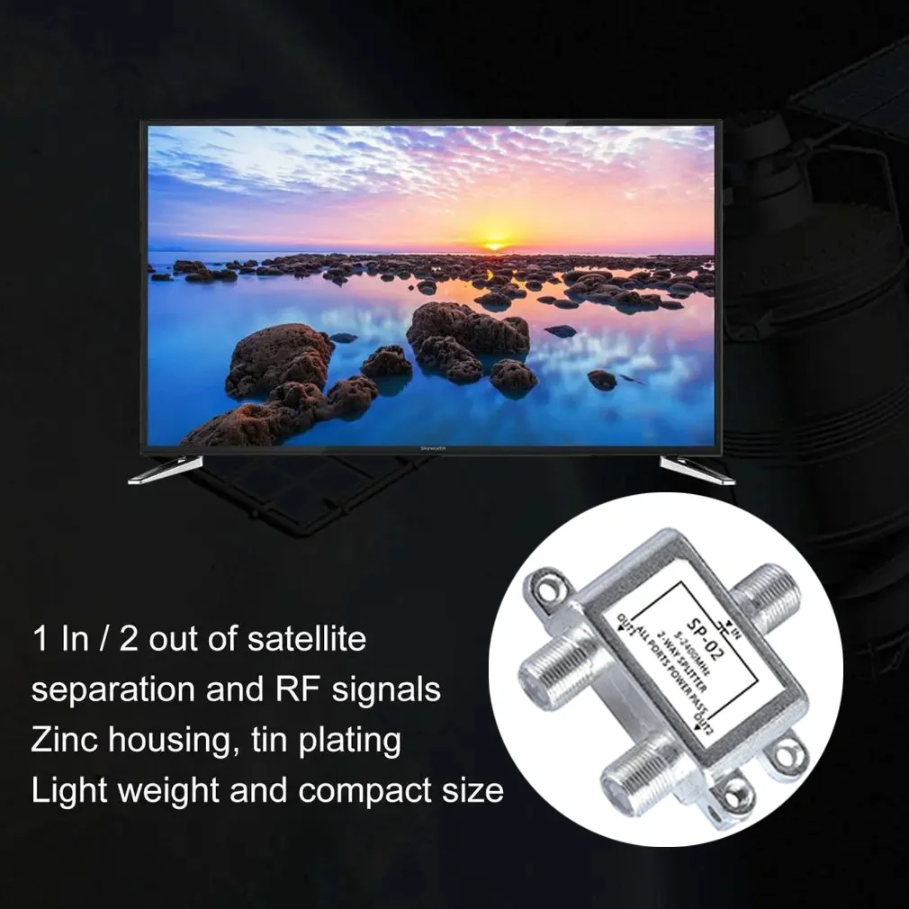 Divisor de Cable Coaxial de 2 vías, 5-2400MHz, antena de TV, conector receptor de señal satelital, Diplexor Coaxial SAT/ANT para SATV/CATV - imagen 5