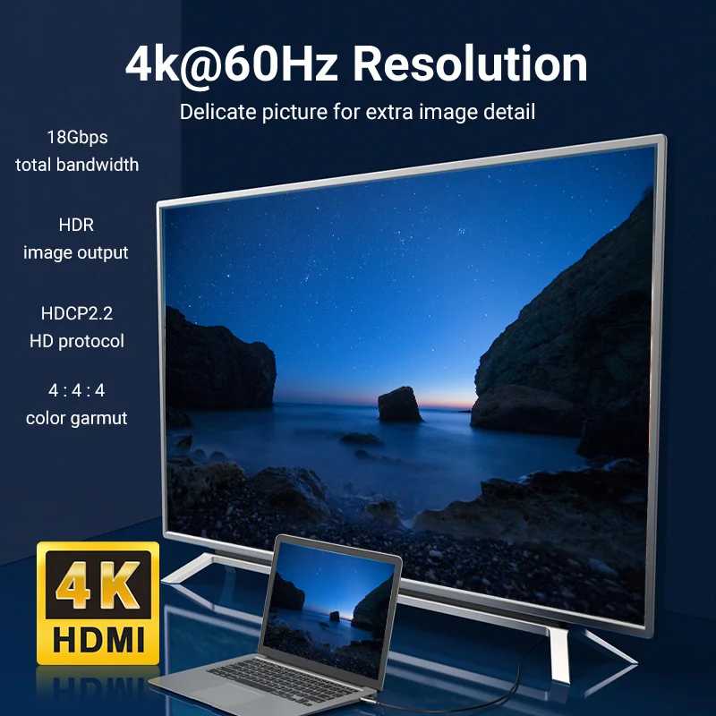 Cable HDMI 8K Vention Fibra Óptica 48Gbps 120Hz HDR eARC - imagen 5