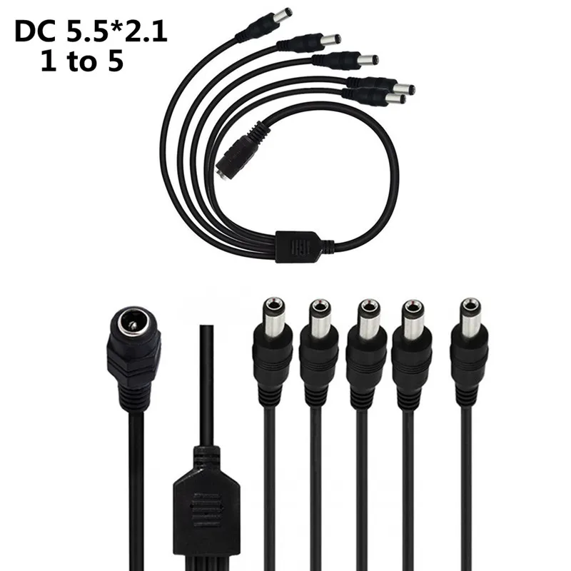 Cable conector macho y hembra de 12V CC, 2,1x5,5mm, enchufe Jack de 1 a 2, 3, 4, 5, 6, 8, adaptador de corriente - imagen 5