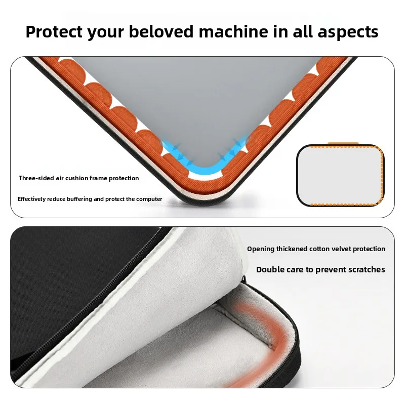 Funda de terciopelo para portátil MacBook Pro 13 14 15 16, bolsa para portátil a prueba de golpes, funda protectora para MacBook Air 13, bolsa para portátil de moda - imagen 3