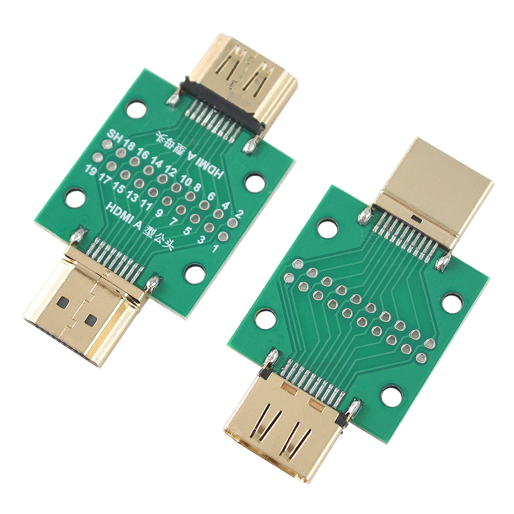 2/4 Uds HDMI tipo A placa de prueba macho a hembra Mini conector con placa PCB 2,54mm paso placa adaptadora de conversión macho-hembra - imagen 2