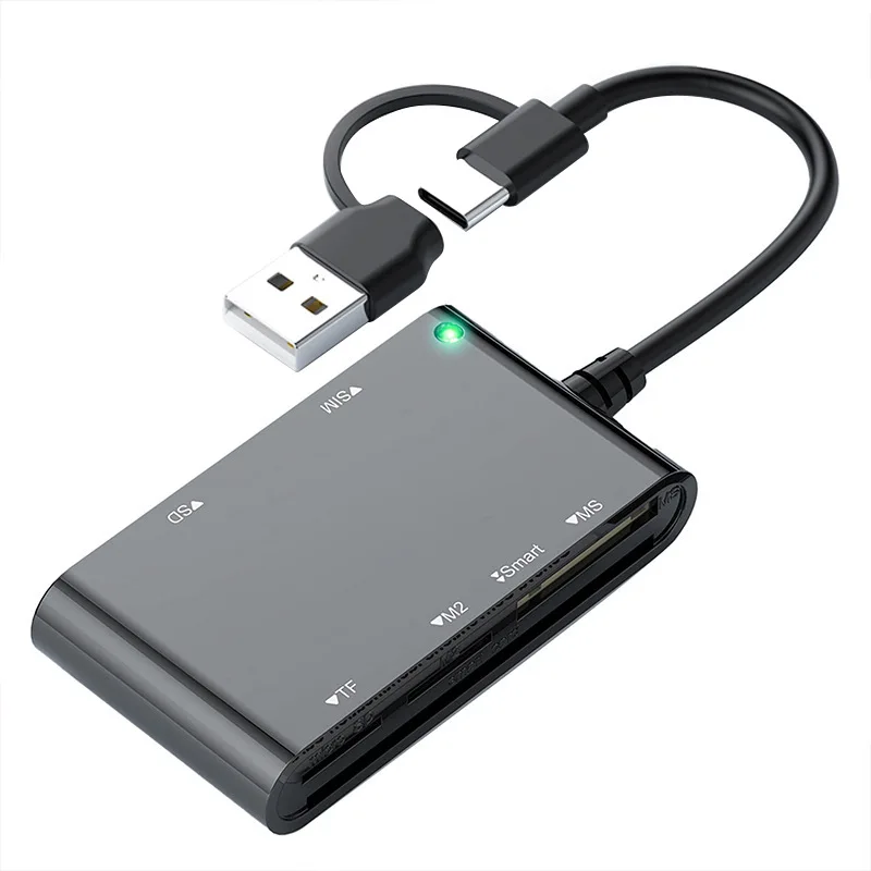 UTHAI CR375 Accesorios para computadora portátil Lector de tarjetas inteligentes 6 en 1 Smart/MS/M2/TF/SIM/SD Tarjeta de identificación Tarjeta bancaria Lector de tarjetas de seguridad social - imagen 5