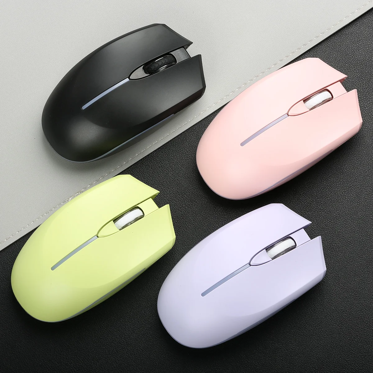 Ratón óptico inalámbrico recargable con retroiluminación LED, Mouse ergonómico portátil para oficina, PC, Gamer, ordenador portátil, Macbook, 2,4G - imagen 5