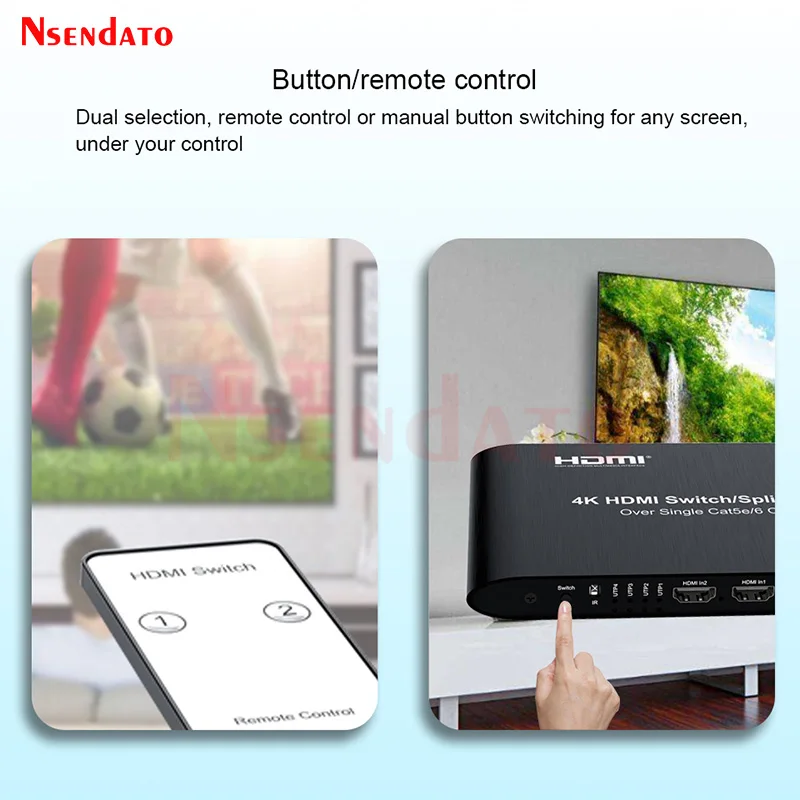 Receptor extensor HDMI 4K 60m 100m sobre RJ45 Cat6 2 en 6 salidas divisor de interruptor HDMI 2x6 convertidor de conmutador de Audio y vídeo HDMI - imagen 5