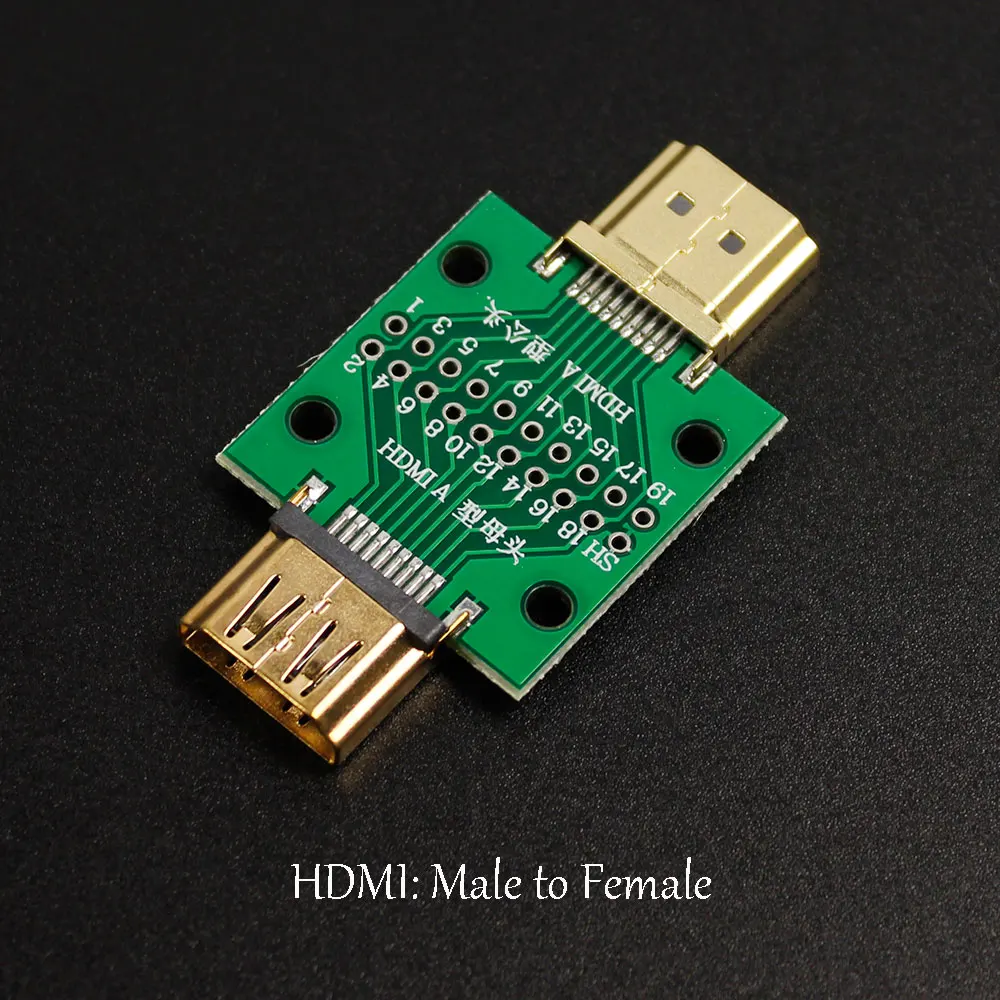 1 Uds. Placa de prueba HDMI macho y hembra Mini conector con placa PCB paso de 2,54mm 19/20pin DP HD A placa adaptadora hembra a macho - imagen 4