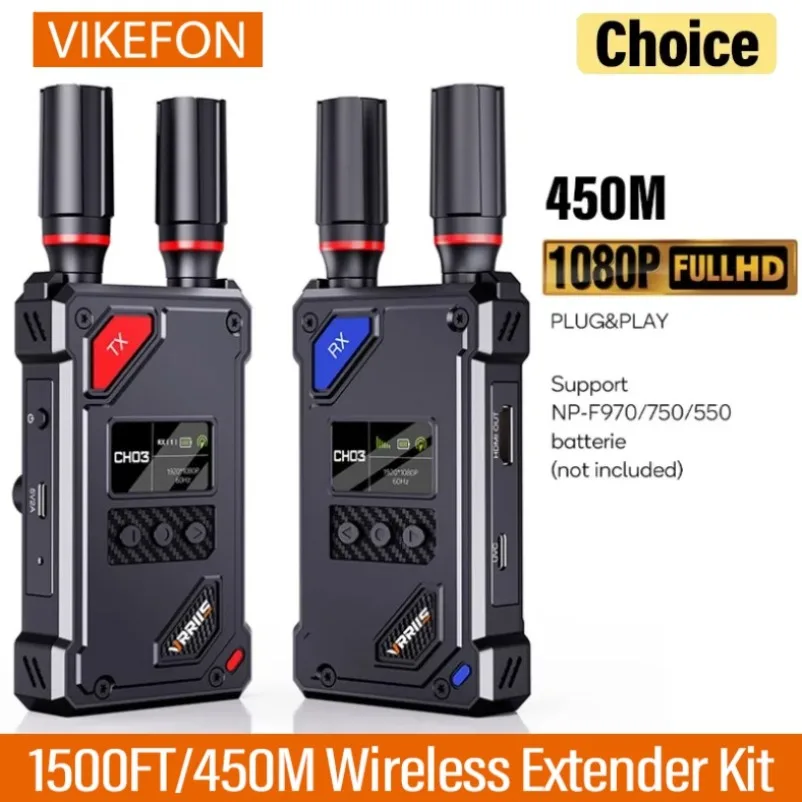 Kit extensor inalámbrico Compatible con HDMI, transmisor y receptor de vídeo para cámaras de juegos en el hogar, compatible con baterías de la serie NP-F - imagen 2