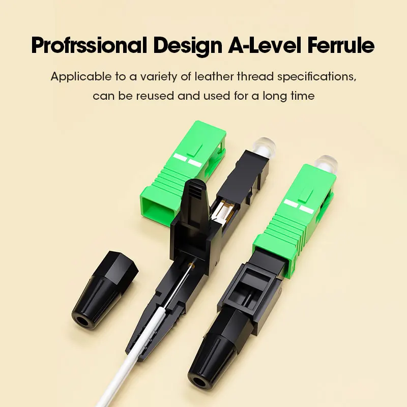 Conector rápido de fibra óptica HOOLNX, adaptador de conector rápido SC UPC APC monomodo para cable de fibra óptica SM FTTH de 9/125um - imagen 2
