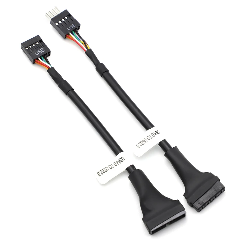 1 Uds. Placa base USB 2,0 IDC 9 pines hembra a USB 3,0 adaptador macho de 19/20 pines, placa base USB 3,0 cabezal de 20 pines a Cable USB 2,0 de 9 pines