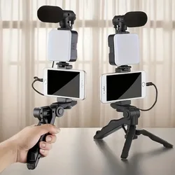 Kit vlogging móvil con trípode, micro, luz LED y soporte TikTok