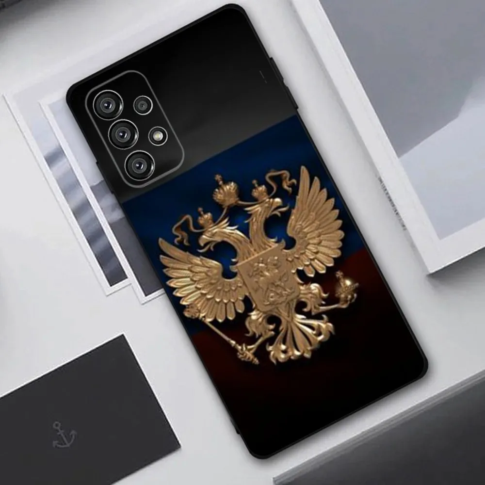 Funda de teléfono con emblema nacional de la bandera de Rusia para Samsung Galaxy A20,A21s,A22,A31,A32,A52,A53,A72,73,A80,A91 funda negra suave - imagen 5