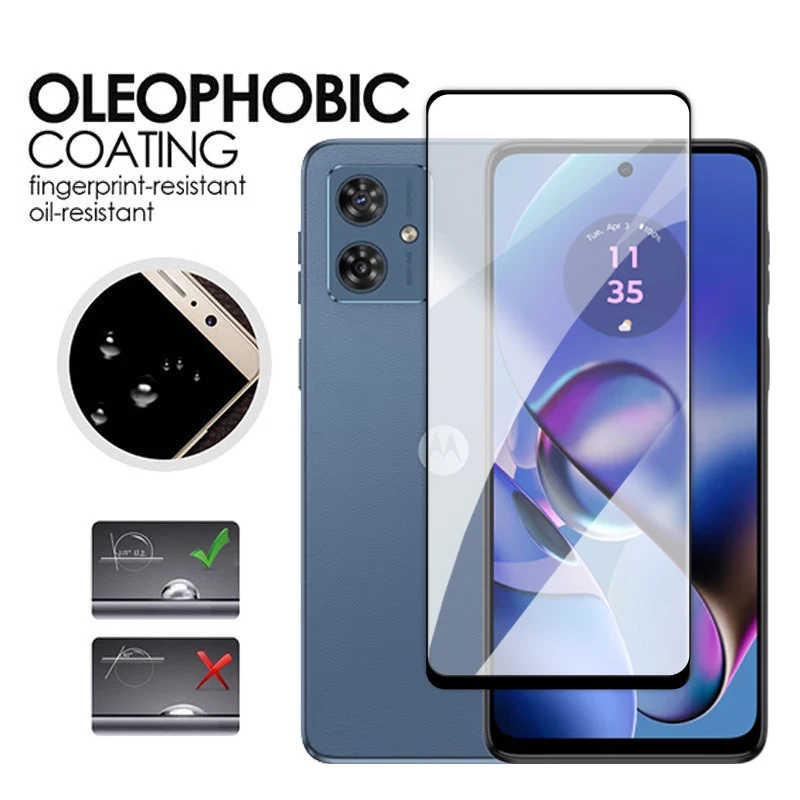 Para Motorola Moto G54 5G vidrio Moto G54 vidrio templado 2.5D cubierta completa pegamento HD Protector de pantalla para Moto G54 película de lente 6,5 pulgadas - imagen 4