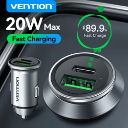 Vention Cargador de coche USB carga rápida para iPhone y Android