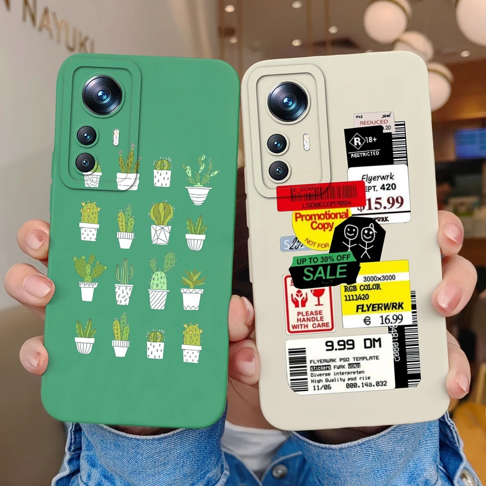 Funda de teléfono para Xiaomi 12 Pro Lite, carcasa antideslizante de silicona líquida con estampado de Color caramelo, cobertura completa - imagen 3