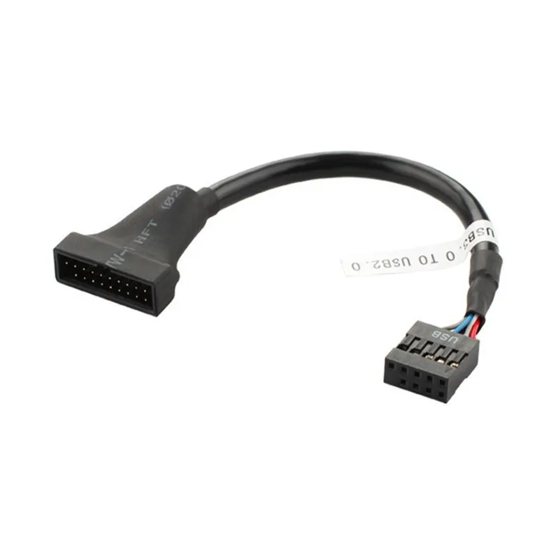 Adaptador de cabezal de placa base macho a hembra, 19/20 Pines, USB 3,0 hembra a 9 pines, 14CM, para escritorio - imagen 2