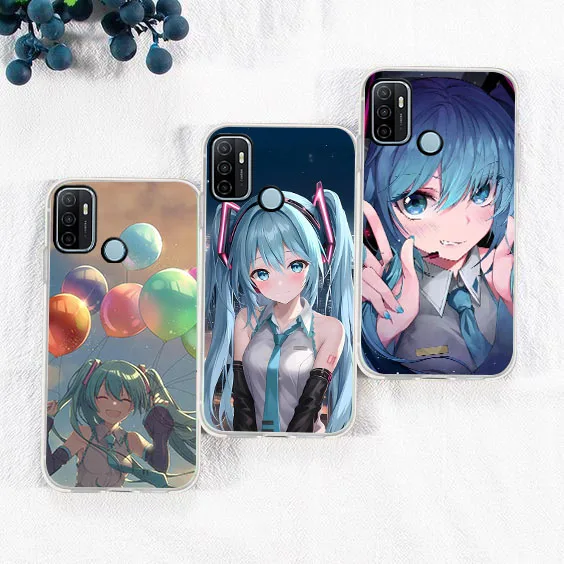 BD-32 Hatsune Mikus funda transparente para OPPO A53 A12S A5 A33 A31 A12 A54 A32 A55 F9 A9 Reno 3 5Z Pro - imagen 3