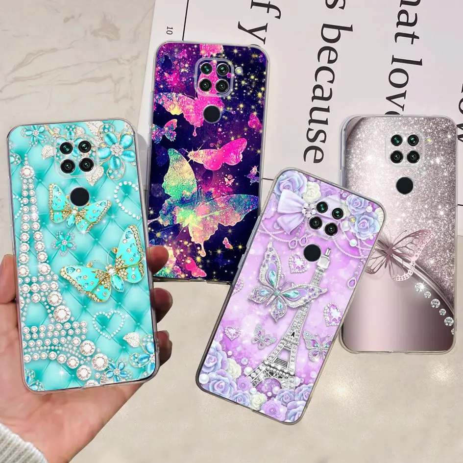 Para Xiaomi Redmi Note 9 Funda Popular con estampado de mariposas Funda de silicona suave para Xiomi Redmi Note 9 Fundas Redmi Note9 parachoques