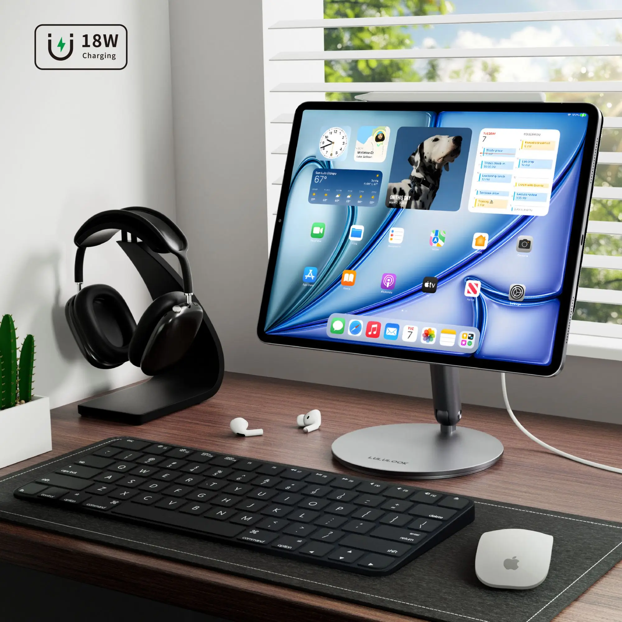 LULULOOK soporte de carga inalámbrico magnético plegable para iPad Pro M5 M4 13/11/12,9 iPad Air 13/11/iPad Air 5/4th soporte giratorio 360 - imagen 3