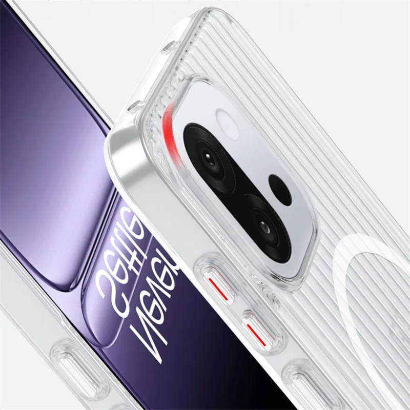 Funda Magsafe para Oneplus 13T 13S, cubierta anticaída magnética de PC dura transparente corrugada para Oneplus 13T One Plus 1 + 13T 13 S - imagen 4