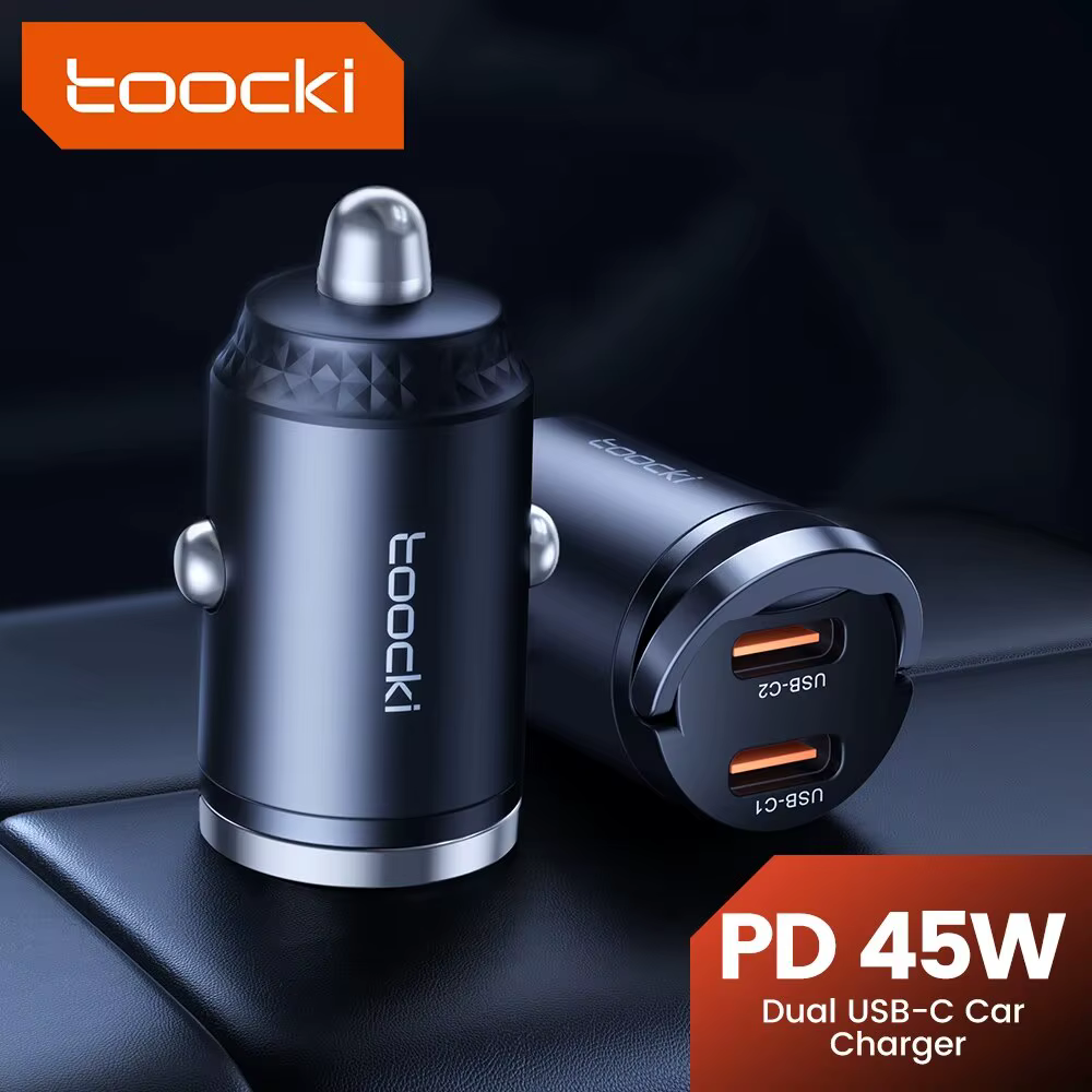 Toocki Cargador Coche 45W USB-C PD Carga Rápida iPhone Samsung
