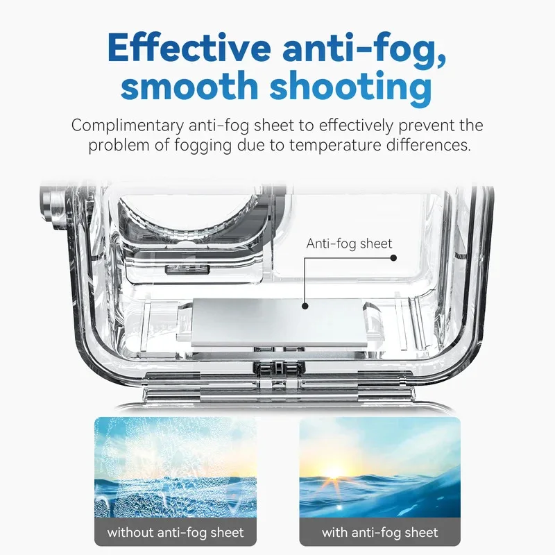 TELESIN 45M carcasa de buceo funda impermeable para DJI OSMO Action 3 4 5Pro accesorios de cámara cubierta protectora subacuática - imagen 4