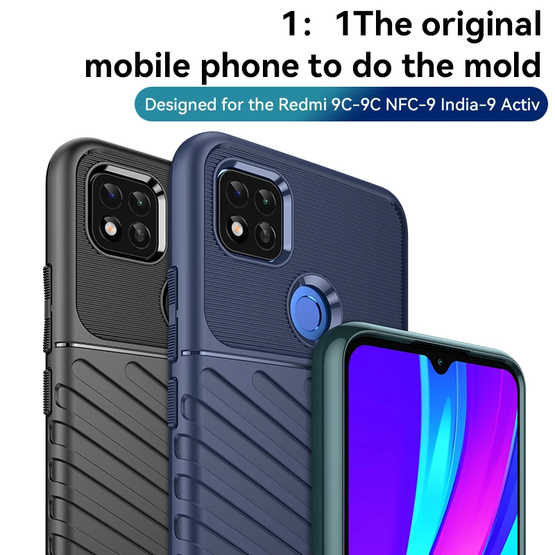 Funda de silicona a prueba de golpes para Redmi 9C/NFC 9C/9 Active/10A/Poco C3/C31, carcasa de lujo - imagen 3