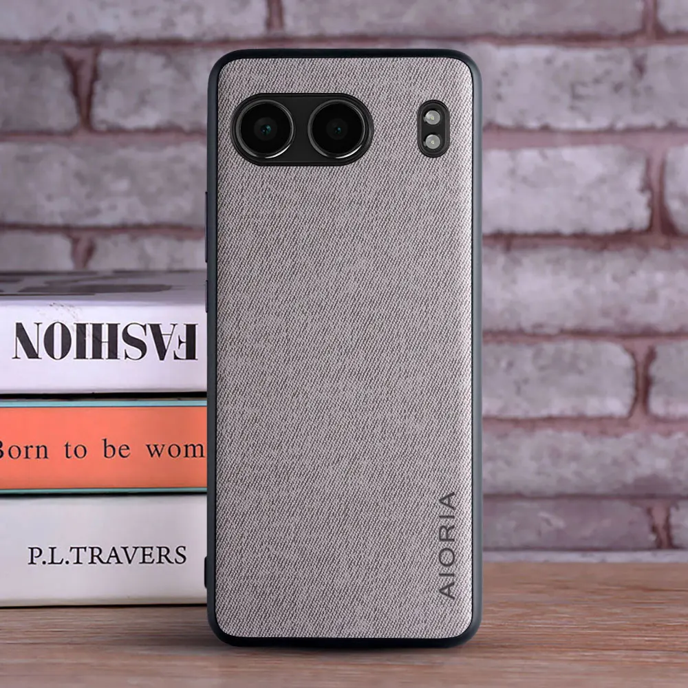Funda de cuero textil para Oneplus Nord 4, TPU suave alrededor del borde trasero, cubierta protectora de material duro para Oneplus Nord 4 - imagen 3