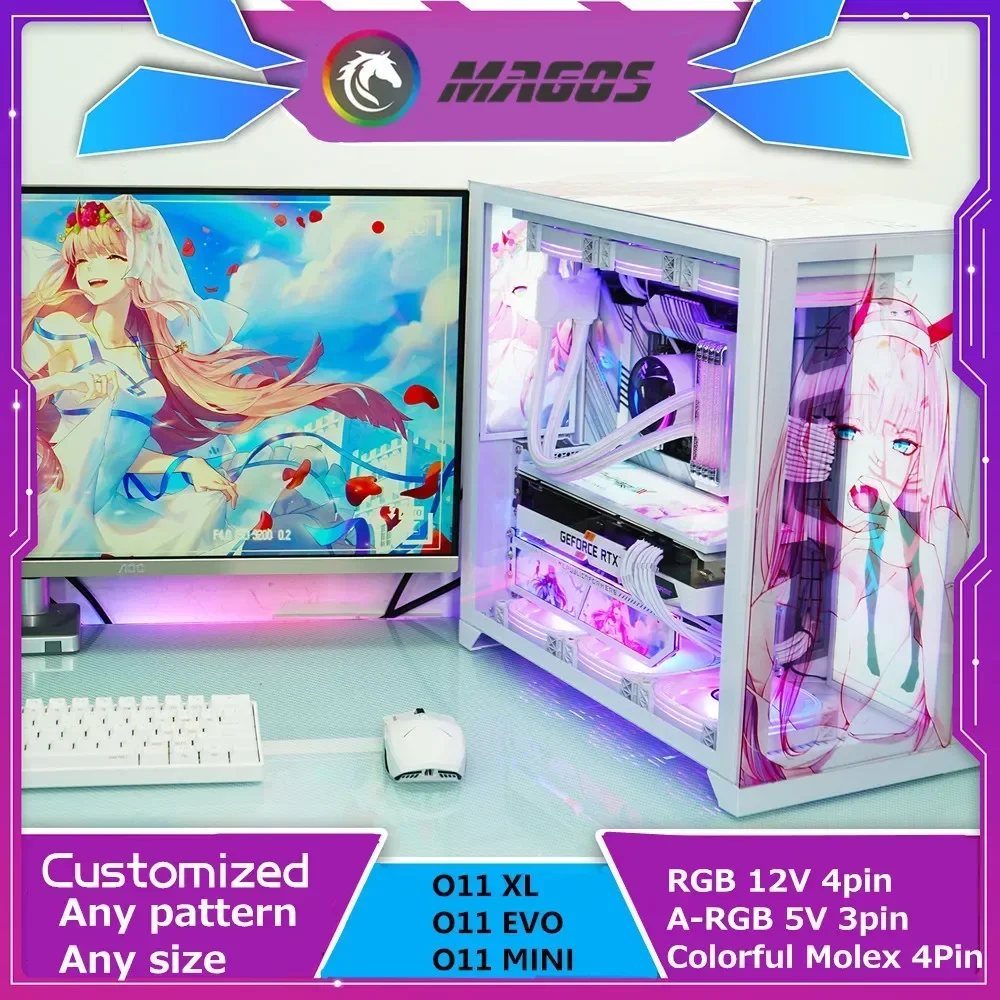 DIY personalizado LIAN LI Dynamic Case Panel frontal RGB Refit reemplazo O11XL y O11 MINI y O11 EVO Chasis Modding Plate Shroud SYNC - imagen 2