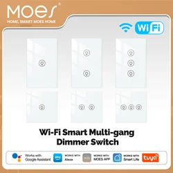 M ‌ Atenuador inteligente multigán OES Tuya WiFi (1/2/3 entradas) - Funciona con Alexa/Google, aplicación Smart Life, control remoto