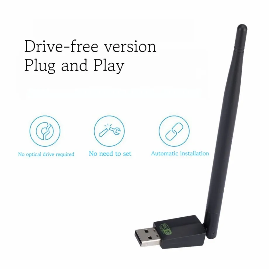 Grwibeou-Adaptador WIFI de 300Mbps, tarjeta de red inalámbrica, reproducción y reproducción, Mini adaptador WiFi USB, receptor LAN Wi-Fi para PC y Windows - imagen 3
